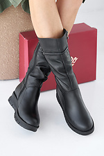 Women's winter black leather boots  2505333 photo №5