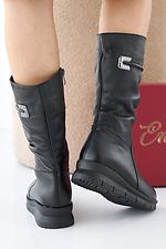 Women's winter black leather boots  2505333 photo №6
