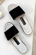 Czarne zamszowe sandały z odkrytymi palcami  4205333 zdjęcie №1