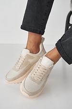 Milky spring leather sneakers with white soles  8019333 photo №10