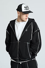 Zipper oversized hoodie Zone black OGONPUSHKA 8043333 photo №1