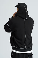 Zipper oversized hoodie Zone black OGONPUSHKA 8043333 photo №4