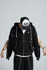 Zipper oversized hoodie Zone black OGONPUSHKA 8043333 photo №5