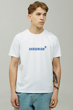 Weißes Baumwoll-T-Shirt mit patriotischem Slogan GEN 9000333 Foto №1
