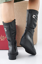 Damen-Winterstiefel aus schwarzem Leder  2505334 Foto №3