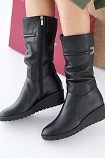 Women's winter black leather boots  2505334 photo №4