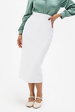 Skirt made of eco-leather ORSOLLA white with a slit Garne 3041334 photo №1