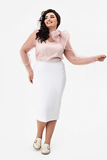 Skirt made of eco-leather ORSOLLA white with a slit Garne 3041334 photo №5
