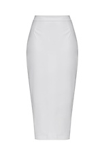 Спідниця з екошкіри ORSOLLA білого кольору з розрізом Garne 3041334 фото №7