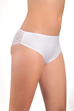 White cotton mid-rise panties with lace booty ORO 4026334 photo №1