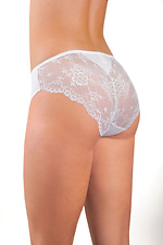 White cotton mid-rise panties with lace booty ORO 4026334 photo №2
