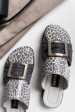 Closed sandals in leopard print with large buckle  4205334 photo №4