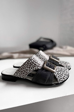 Closed sandals in leopard print with large buckle  4205334 photo №5