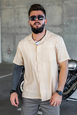 Men's Short Sleeve Shirt Old Money Beige Teamv 8034334 photo №6