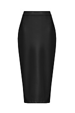 Спідниця з екошкіри ORSOLLA чорного кольору з розрізом Garne 3041335 фото №9