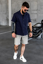 Herren Old Money Kurzarmhemd Marineblau Teamv 8034335 Foto №4