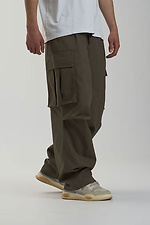 Men's oversized cargo pants Charge khaki OGONPUSHKA 8043335 photo №3