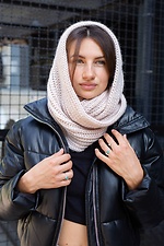Warmer Winterschal in großem Strick in Beige Without 8048335 Foto №5