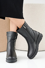Women's leather winter boots, black  2505336 photo №4