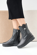 Women's leather winter boots, black  2505336 photo №5