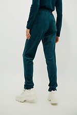 Green velor sweatpants with wide waistband Garne 3039336 photo №4
