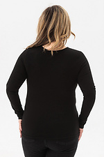 Schwarzes, tailliertes Strickoberteil von NIKKI mit langen Ärmeln Garne 3043336 Foto №2