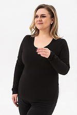 Schwarzes, tailliertes Strickoberteil von NIKKI mit langen Ärmeln Garne 3043336 Foto №3