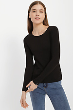 Schwarzes, tailliertes Strickoberteil von NIKKI mit langen Ärmeln Garne 3043336 Foto №5