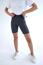 Gerippte Bikeshorts für Damen in Ash Teamv 8034336 Foto №1
