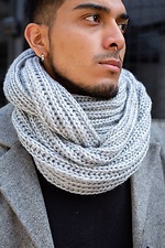 Warm winter scarf collar large knit gray Without 8048336 photo №4