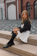 Schwarze Kinderkniestrümpfe mit Schleife und Strass M-SOCKS 2040337 Foto №4