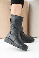 Women's leather winter boots black  2505337 photo №1