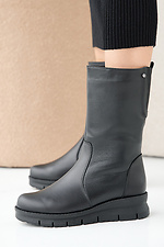 Women's leather winter boots black 2505337 photo №2
