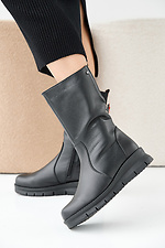 Women's leather winter boots black  2505337 photo №3