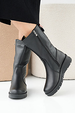 Women's leather winter boots black  2505337 photo №4
