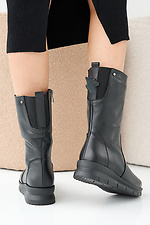 Women's leather winter boots black  2505337 photo №5