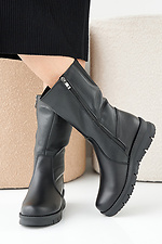 Women's leather winter boots black  2505337 photo №6