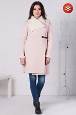 Pink AMELIE sheepskin coat with a wide faux sheepskin turn-down collar Garne 3032337 photo №2