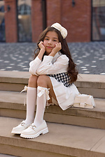 Milchige Kinderkniestrümpfe mit Schleife und Strass M-SOCKS 2040338 Foto №5