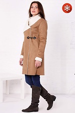 Beige AMELIE sheepskin coat with wide faux sheepskin collar Garne 3032338 photo №4