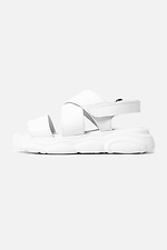 Chunky white leather sandals in sporty style  4205338 photo №1