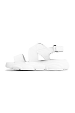 Chunky white leather sandals in sporty style  4205338 photo №2
