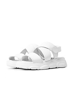 Chunky white leather sandals in sporty style  4205338 photo №3