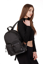 Black city backpack with two external zip pockets GARD 8011338 photo №8