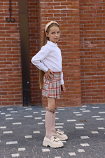 Beigefarbene Kinderkniestrümpfe mit Bandrüsche M-SOCKS 2040339 Foto №5