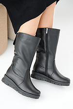 Women's leather winter boots black  2505339 photo №2