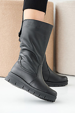 Women's winter black leather boots  2505339 photo №4