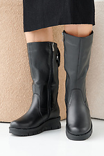 Women's leather winter boots black  2505339 photo №5