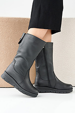 Women's leather winter boots black  2505339 photo №8