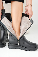 Women's leather winter boots black  2505339 photo №9